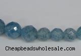 CKQ51 15.5 inches 6mm - 14mm faceted round dyed crackle quartz beads