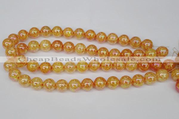 CKQ91 15.5 inches 6mm round AB-color dyed crackle quartz beads