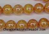 CKQ93 15.5 inches 10mm round AB-color dyed crackle quartz beads