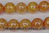 CKQ94 15.5 inches 12mm round AB-color dyed crackle quartz beads