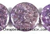 CKU05 15 inches 25mm coin purple kunzite beads wholesale