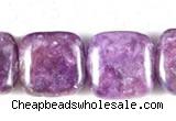 CKU07 15 inches 10*10mm square purple kunzite beads wholesale