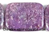 CKU14 15 inches 30*40mm rectangle purple kunzite beads wholesale