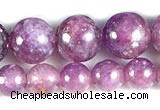 CKU15 15 inches 4mm & 6mm round purple kunzite beads wholesale