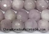 CKU346 15 inches 6mm faceted round kunzite beads