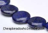 CLA19 18mm coin deep blue dyed lapis lazuli gemstone beads