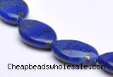 CLA34 13*20mm flat oval deep blue dyed lapis lazuli beads