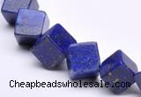 CLA40 oblique-drilled cubic 10*10*10mm dyed lapis lazuli beads