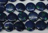 CLA411 15.5 inches 12mm flat round synthetic lapis lazuli beads