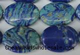 CLA465 15.5 inches 18*25mm oval synthetic lapis lazuli beads