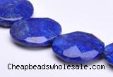 CLA48 Faceted coin 25*25mm deep blue dyed lapis lazuli beads