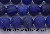 CLA72 15.5 inches 8mm round matte lapis lazuli beads wholesale