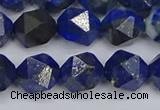 CLA87 15.5 inches 8mm faceted nuggets dyed lapis lazuli beads