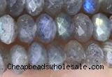 CLB1052 15.5 inches 4*6mm faceted rondelle labradorite gemstone beads