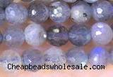 CLB1070 15.5 inches 4mm faceted round labradorite beads