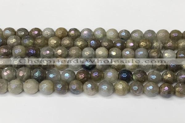 CLB1121 15 inches 8mm faceted round AB-color labradorite beads