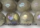 CLB1122 15 inches 10mm faceted round AB-color labradorite beads