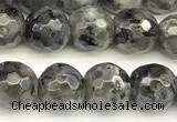 CLB1130 15 inches 6mm faceted round black labradorite beads