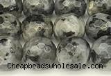 CLB1131 15 inches 8mm faceted round black labradorite beads