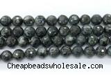 CLB1213 15.5 inches 10mm faceted round black labradorite gemstone beads