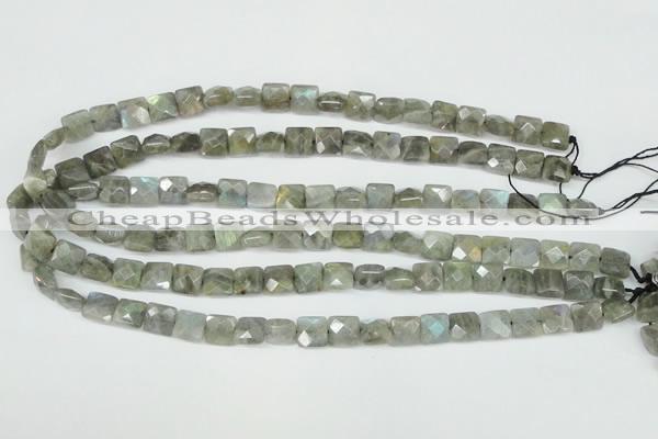 CLB198 15.5 inches 8*8mm faceted square labradorite beads