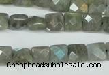 CLB199 15.5 inches 10*10mm faceted square labradorite beads