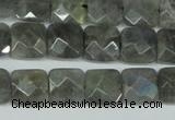 CLB200 15.5 inches 12*12mm faceted square labradorite beads