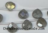 CLB205 Top-drilled 12*12mm briolette labradorite gemstone beads