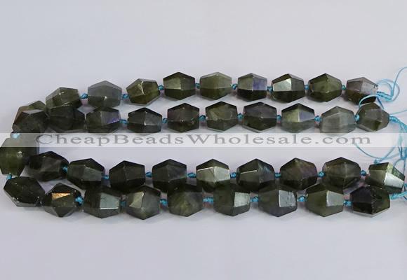 CLB233 15.5 inches 13*15mm - 15*17mm faceted nuggets labradorite beads