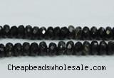 CLB302 15.5 inches 3*6mm faceted rondelle black labradorite beads