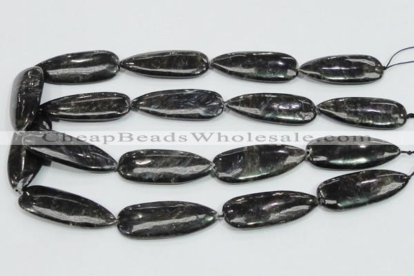 CLB317 15.5 inches 18*42mm flat teardrop black labradorite beads