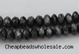 CLB330 15.5 inches 5*8mm faceted rondelle black labradorite beads