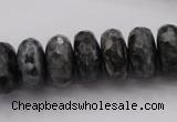 CLB331 15.5 inches 8*16mm faceted rondelle black labradorite beads