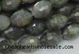 CLB36 15.5 inches 12*16mm faceted rice labradorite gemstone beads