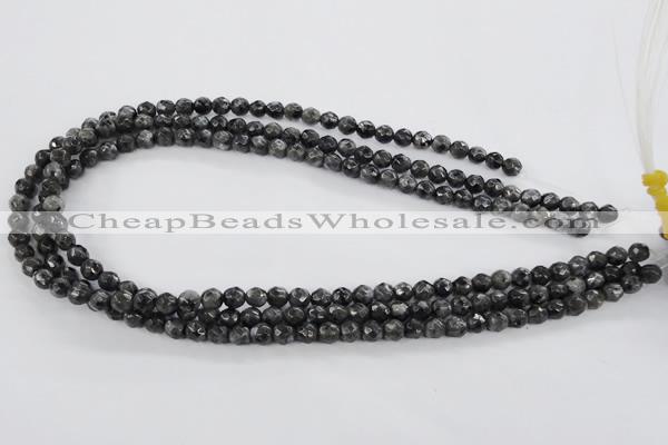 CLB361 15.5 inches 8mm faceted round black labradorite beads wholesale