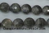 CLB514 15.5 inches 12mm faceted round labradorite gemstone beads