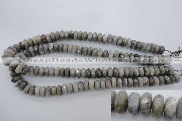 CLB59 15.5 inches 6*12mm faceted rondelle labradorite beads wholesale