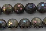 CLB614 15.5 inches 12mm faceted round AB-color labradorite beads