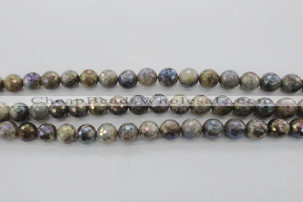 CLB614 15.5 inches 12mm faceted round AB-color labradorite beads