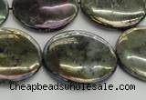 CLB640 15.5 inches 20mm flat round AB-color labradorite beads