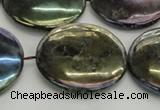 CLB642 15.5 inches 30mm flat round AB-color labradorite beads