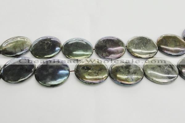 CLB644 15.5 inches 40mm flat round AB-color labradorite beads