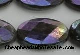 CLB663 15.5 inches 20*30mm faceted oval AB-color labradorite beads