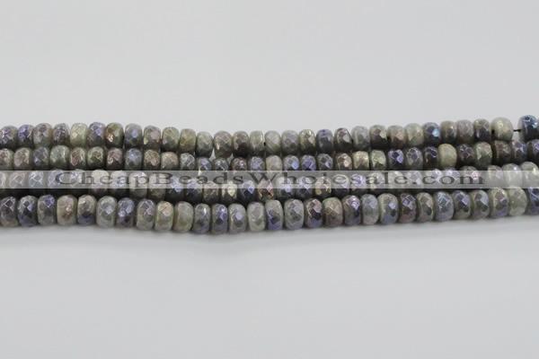 CLB758 15.5 inches 6*10mm faceted rondelle AB-color labradorite beads