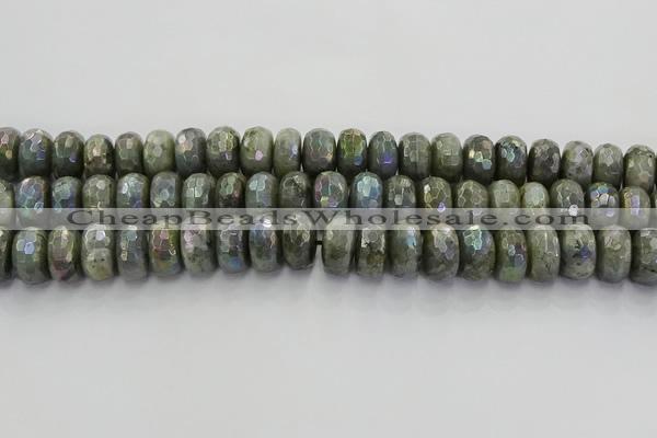 CLB761 15.5 inches 9*16mm faceted rondelle AB-color labradorite beads