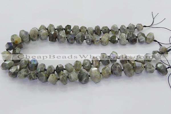 CLB765 15.5 inches 8*12mm - 12*16mm faceted nuggets labradorite beads