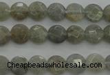 CLB87 15.5 inches 6mm faceted coin labradorite beads wholesale