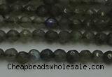 CLB900 15.5 inches 4mm faceted round labradorite gemstone beads