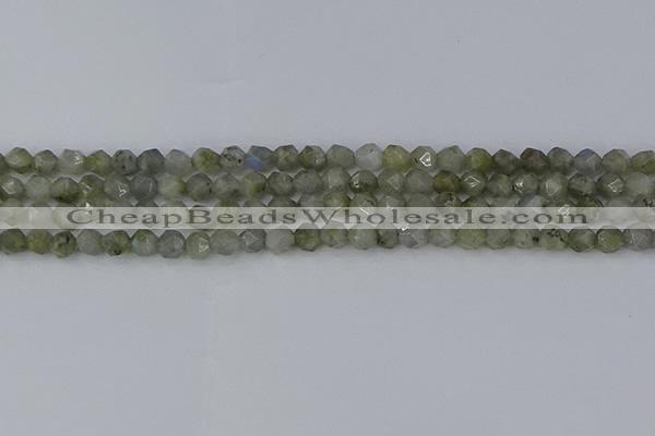 CLB992 15.5 inches 6mm faceted nuggets labradorite gemstone beads