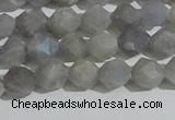 CLB996 15.5 inches 6mm faceted nuggets matte labradorite beads